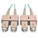 Photo of Tripp Lite N806-01M 10Gb Duplex Multimode 50/125 OM3 LSZH Fiber Patch Cable (SC/SC) - Aqua 3 Feet