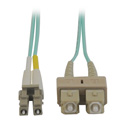 Tripp Lite N816-01M 10Gb Duplex Multimode 50/125 OM3 LSZH Fiber Patch Cable (LC/SC) - Aqua 3 Feet