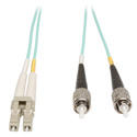 Tripp Lite N818-03M 10Gb Duplex Multimode 50/125 OM3 LSZH Fiber Patch Cable (LC/ST) - Aqua 10 Feet