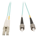 Photo of Tripp Lite N818-03M 10Gb Duplex Multimode 50/125 OM3 LSZH Fiber Patch Cable (LC/ST) - Aqua 10 Feet