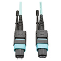 Photo of Tripp Lite N842-05M-12-MF MTP/MPO Multimode Patch Cable 12 Fiber 40 GbE 40 GBASE-SR4 OM3 Plenum-Rated (M/F) Aqua 16 ft