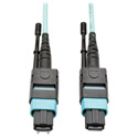 Photo of Tripp Lite N842-10M-12-MF MTP/MPO Multimode Patch Cable 12 Fiber 40 GbE 40 GBASE-SR4 OM3 Plenum-Rated (M/F) Aqua 32 ft