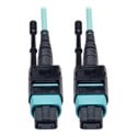 Photo of Tripp Lite N844-01M-12-P MTP/MPO Patch Cable with Push/Pull Tabs 12 Fiber 40GbE 40GBASE-SR4 OM3 Plenum-Rated - Aqua 3 ft