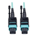 Photo of Tripp Lite N844-02M-12-P MTP/MPO Patch Cable 12 Fiber 40GbE 40GBASE-SR4 OM3 Plenum-Rated - Aqua 6 Feet