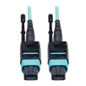 Photo of Tripp Lite N844-03M-12-P MTP/MPO Patch Cable 12 Fiber 40GbE 40GBASE-SR4 OM3 Plenum-Rated - Aqua 10 Feet