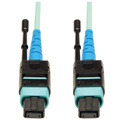 Photo of Tripp Lite N846-01M-24-P MTP/MPO Patch Cable 100GBASE-SR10 CXP 24 Fiber 100GbE OM3 Plenum-Rated - Aqua 3 Feet