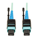 Photo of Tripp Lite N846-03M-24-P MTP/MPO Patch Cable - Push/Pull Tab Connectors 100GBASE-SR10 CXP 24 Fiber Plenum - Aqua 10 ft