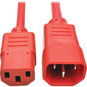 Tripp Lite P004-003-ARD Computer Power Extension Cord 10A 18 AWG C14 to C13 - Red - 3 Foot