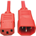 Photo of Tripp Lite P004-003-ARD Computer Power Extension Cord 10A 18 AWG C14 to C13 - Red - 3 Foot