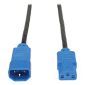 Tripp Lite P004-004-BL Standard Computer Power Extension Cord 10A 18 AWG (IEC-320-C14 to IEC-320-C13 Blue Plugs) 4 Feet