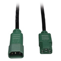 Photo of Tripp Lite P004-004-GN Standard Computer Power Extension Cord 10A 18 AWG (IEC-320-C14 to IEC-320-C13 Green Plugs) 4 Feet