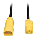 Photo of Tripp Lite P005-006-YW Heavy-Duty Power Extension Cord 15A 14 AWG (IEC-320-C14 to IEC-320-C13 with Yellow Plugs) 6 Feet