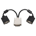 Photo of Tripp Lite P120-001-2 DVI to VGA Y Splitter Adapter Cable (DVI-I-M to 2x HD15-F) 1 Foot