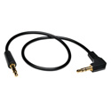 Photo of Tripp Lite P312-001-RA 3.5mm Mini Stereo Audio Cable with one Right Angle plug (M/M) 1 Foot