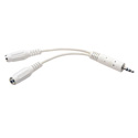 Tripp Lite P313-06N-WH 3.5mm Mini Stereo Cable adapter Y Splitter for Speakers and Headphones (M to 2x F) White 6-Inch