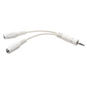 Photo of Tripp Lite P313-06N-WH 3.5mm Mini Stereo Cable adapter Y Splitter for Speakers and Headphones (M to 2x F) White 6-Inch