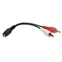 Photo of Tripp Lite P316-06N 3.5mm Mini Stereo to Two RCA Audio Y Splitter Adapter Cable (3.5mm F to 2x RCA M) 6-Inch