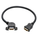Photo of Tripp Lite P569-001-FF-APM High-Speed HDMI Cable with Ethernet Digital Video with Audio (F/F) Panel Mount 1 ft.