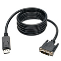 Tripp Lite P581-006 DisplayPort to DVI Cable Displayport with Latches to DVI-D Single Link Adapter (M/M) 6 Feet