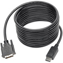 Tripp Lite P581-015 Displayport to DVI Cable with Latches to DVI-D Single Link Adapter (Male/Male) - 15 Foot