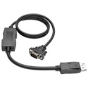 Tripp Lite P581-003-VGA-V2 DisplayPort 1.2 to VGA Active Adapter Cable DP - Latches to HD15 (M/M) 1920x1200/1080p 3 Feet