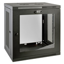 Tripp Lite 12U Low-Profile Wall-Mount Rack Enclosure Cabinet with Clear Acrylic Window Removable Side Panels 25x24x18