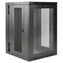 Tripp Lite 18U Wall-Mount Rack Enclosure Cabinet with Clear Acrylic Window Double Hinge Removable Side Panels 36x24x26
