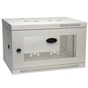 Tripp Lite 6U Low-Profile Wall-Mount Rack Enclosure Cabinet White Removable Side Panels 15H x 24W x 18D