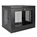 Tripp Lite 9U Low-Profile Wall-Mount Rack Enclosure Cabinet with Clear Acrylic Window Removable Side Panels 20 x 24 x 18