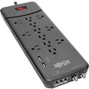 Photo of Tripp Lite TLP128TTUSBB Surge Protector Power Strip - 12 Outlet - 2 USB Ports - Tel/Modem/Coax