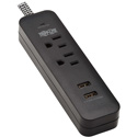 Tripp Lite TLP206USB Surge Protector Power Strip - 2-Outlet with 2 USB Ports 2.1A - 6 Foot Cord