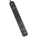 Tripp Lite TLP606USBB Protect It 6-Outlet Surge Protector 6 Foot Cord 990 Joules 2 USB Ports (2.1A) Black Housing