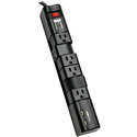Photo of Tripp Lite TLP608RUSBB Protect It Surge Protector with 6 Rotatable Outlets 8 Foot Cord 2xUSB Charging ports (3.4A)