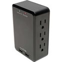 Photo of Tripp Lite TLP6SLUSBB 6-Outlet Surge Protector with 2 USB Ports (3.4A Shared) - Side Load/Direct Plug-In/1050 Joules