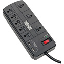 Tripp Lite TLP88USBB 8-Outlet Surge Protector Strip with 2 USB Charging Ports and 8-Foot Cord