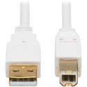 Tripp Lite U022AB-006-WH Safe-IT USB-A to USB-B Antibacterial Cable Male/Male 2.0 - White - 6 Foot