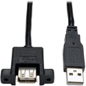 Photo of Tripp Lite U024-06N-PM USB 2.0 Hi-Speed Panel Mount Extension Cable (A to panel mount B M/F) 6-Inch