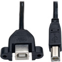 Tripp Lite U025-001-PM USB 2.0 Hi-Speed Panel Mount Extension Cable (B to Panel Mount B M/F) 1 Foot