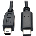 Tripp Lite U040-006-MINI USB 2.0 Hi-Speed Cable USB 5-Pin Mini-B Male to USB Type-C (USB-C) Male 6 Feet