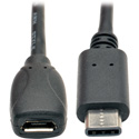 Tripp Lite U040-06N-MIC-F USB 2.0 Hi-Speed Adapter Cable USB-C Male to USB Micro-B Female - 6-Inch