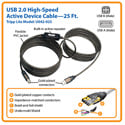 Tripp Lite U042-025 High-Speed USB2.0 A/B Active Device Cable (A Male to B Male) - 25 Foot