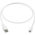 Tripp Lite U050AB-003-WH Safe-IT USB-A to USB Micro-B Antibacterial Cable - Male/Male - White - 3 Foot