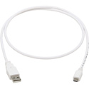 Tripp Lite U050AB-003-WH Safe-IT USB-A to USB Micro-B Antibacterial Cable - Male/Male - White - 3 Foot