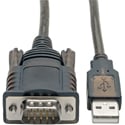 Tripp Lite U209-005-COM RS232 to USB Adapter Cable with COM Retention (USB-A to DB9 Male/Male) - FTDI - 5 Foot