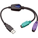 Tripp Lite U219-000-R USB to PS/2 Adapter - Keyboard and Mouse (A M to 2x Mini-Din6 F)