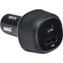 Tripp Lite U280-C02-45W-1B USB Car Charger Dual-Port 45W - USB-C 27W - USB-A 18W