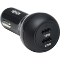 Photo of Tripp Lite U280-C02-45W-2B USB Car Charger Dual-Port 45W USB-C 27W and 18W - Black