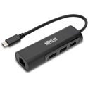 Photo of Tripp Lite U460-003-3A1GB 3-Port USB 3.0 Hub - 3x USB-A to USB-C & Gigabit Port - Black