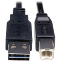 Tripp Lite UR022-001 Universal Reversible USB 2.0 Hi-Speed Cable (Reversible A to B M/M) 1 Feet