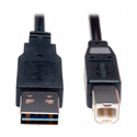 Tripp Lite UR022-003 USB 2.0 Reversible A Male to B Male Cable - 3 ft.